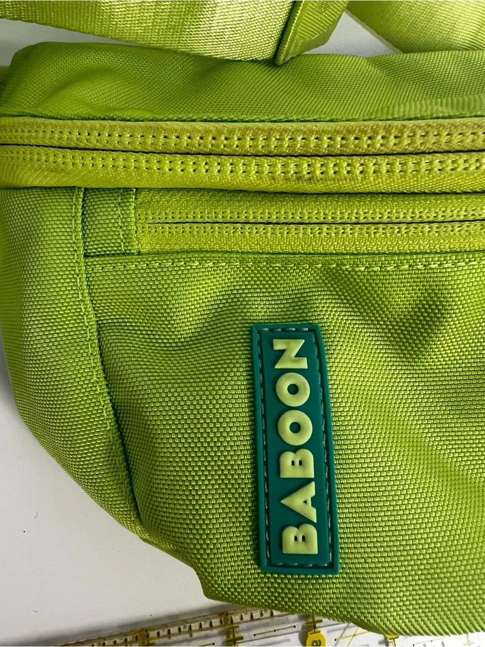 Baboon to the Moon Neon Green Waist Bag and Pink Mini Backpack Bag Duo